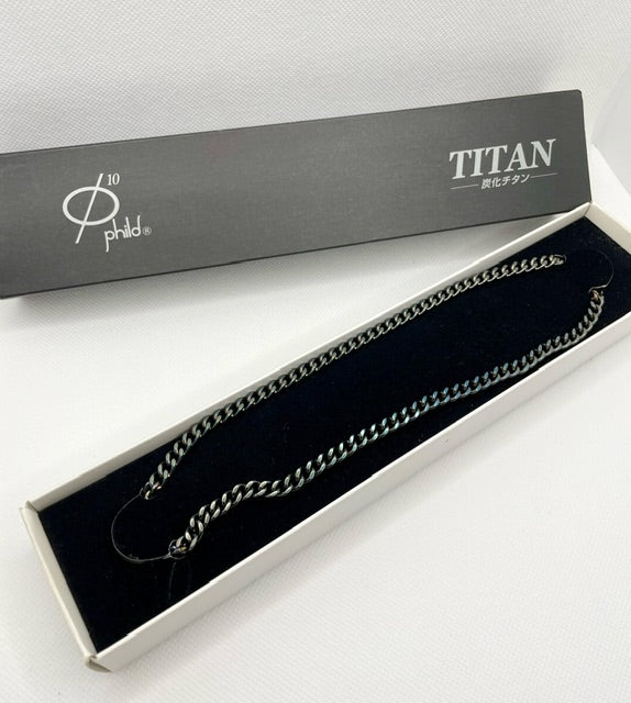 Phiten Titanium Chain Necklace (Titanium carbide coating process)
