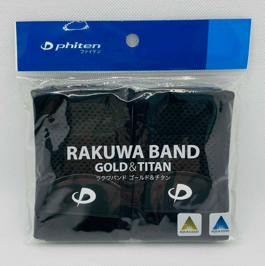 Phiten RAKUWA BAND  GOLD&TITAN (BLACK)